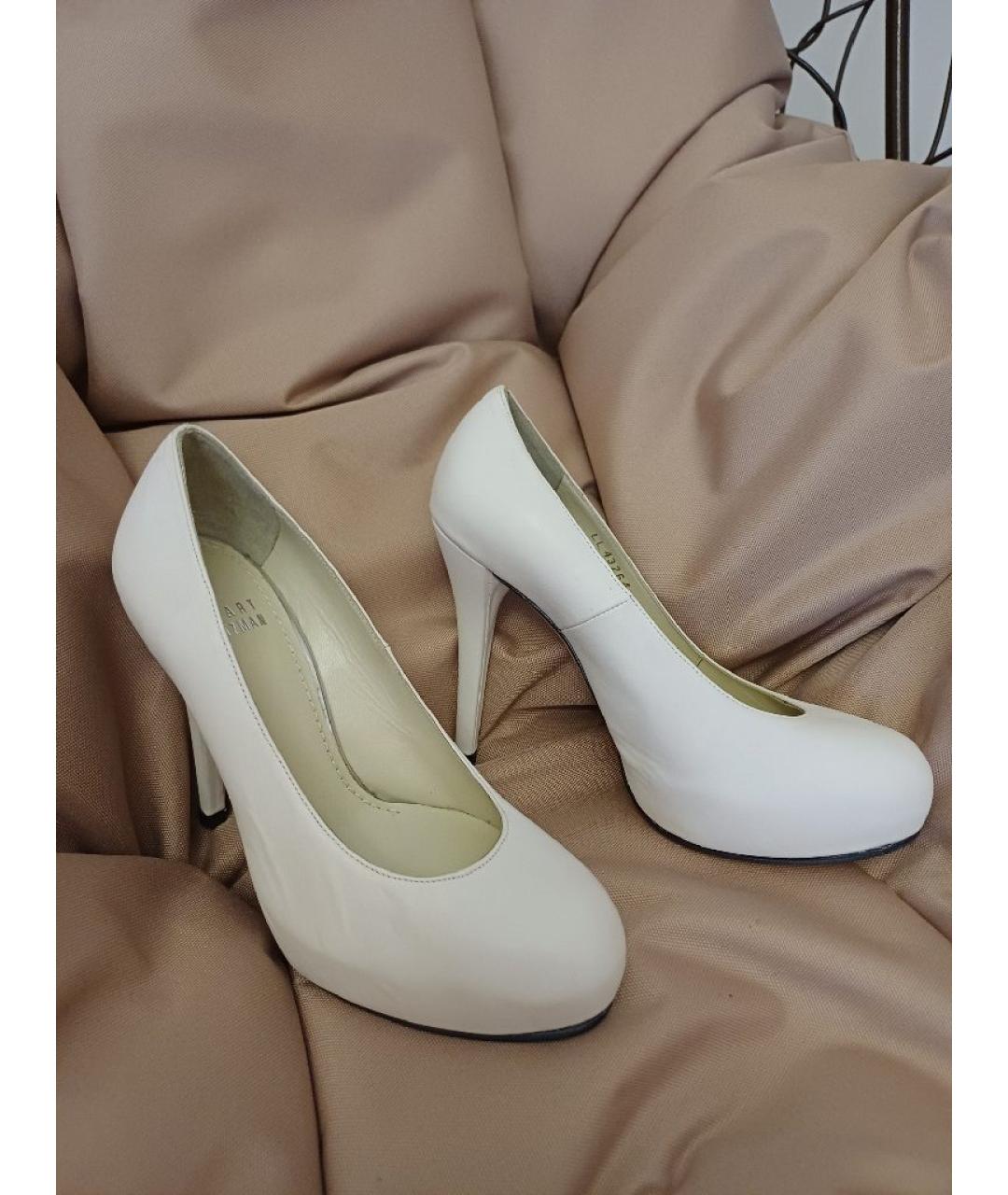STUART WEITZMAN Белые кожаные туфли, фото 4