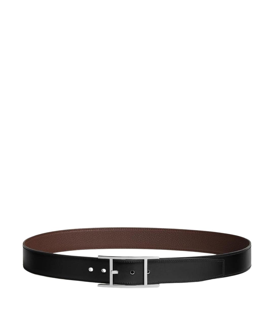 HERMES Черный кожаный ремень, фото 1