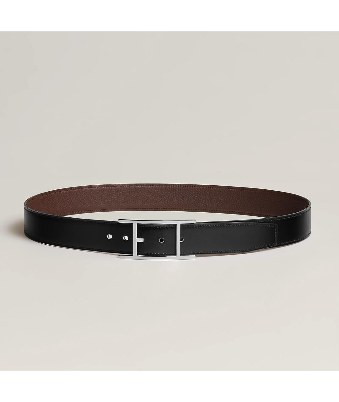 HERMES Черный кожаный ремень, фото 4