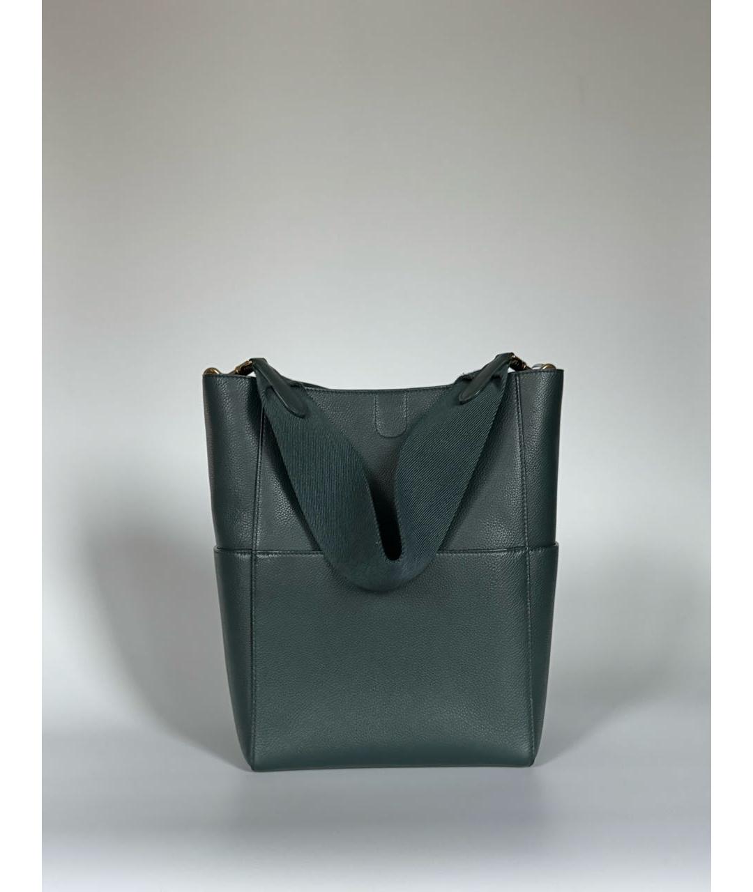 CELINE Зеленая кожаная сумка через плечо, фото 3