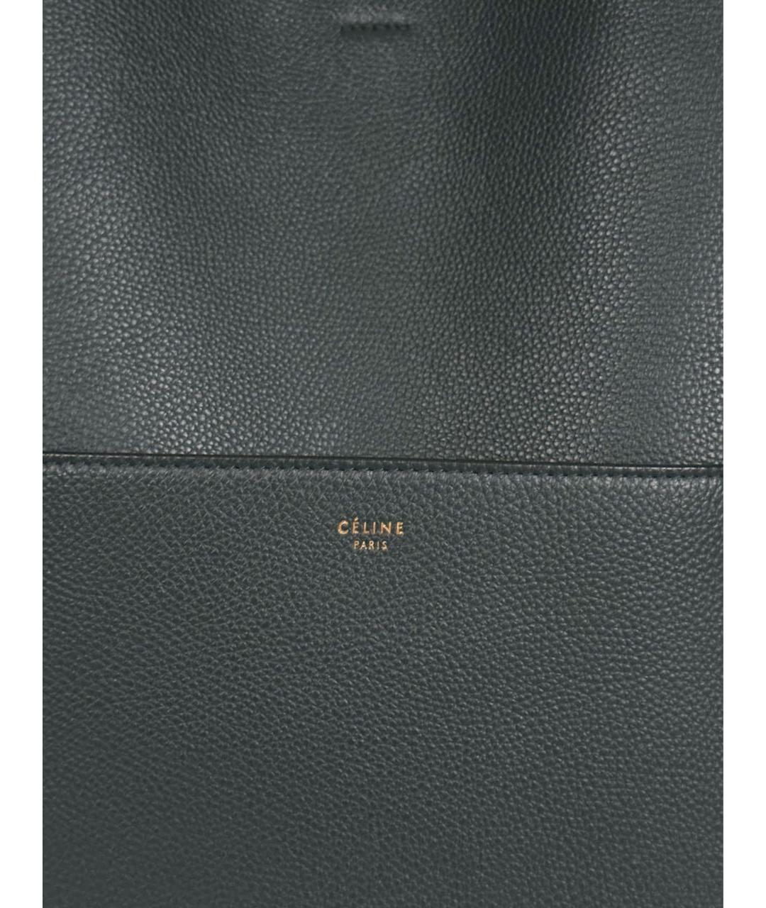 CELINE Зеленая кожаная сумка через плечо, фото 6