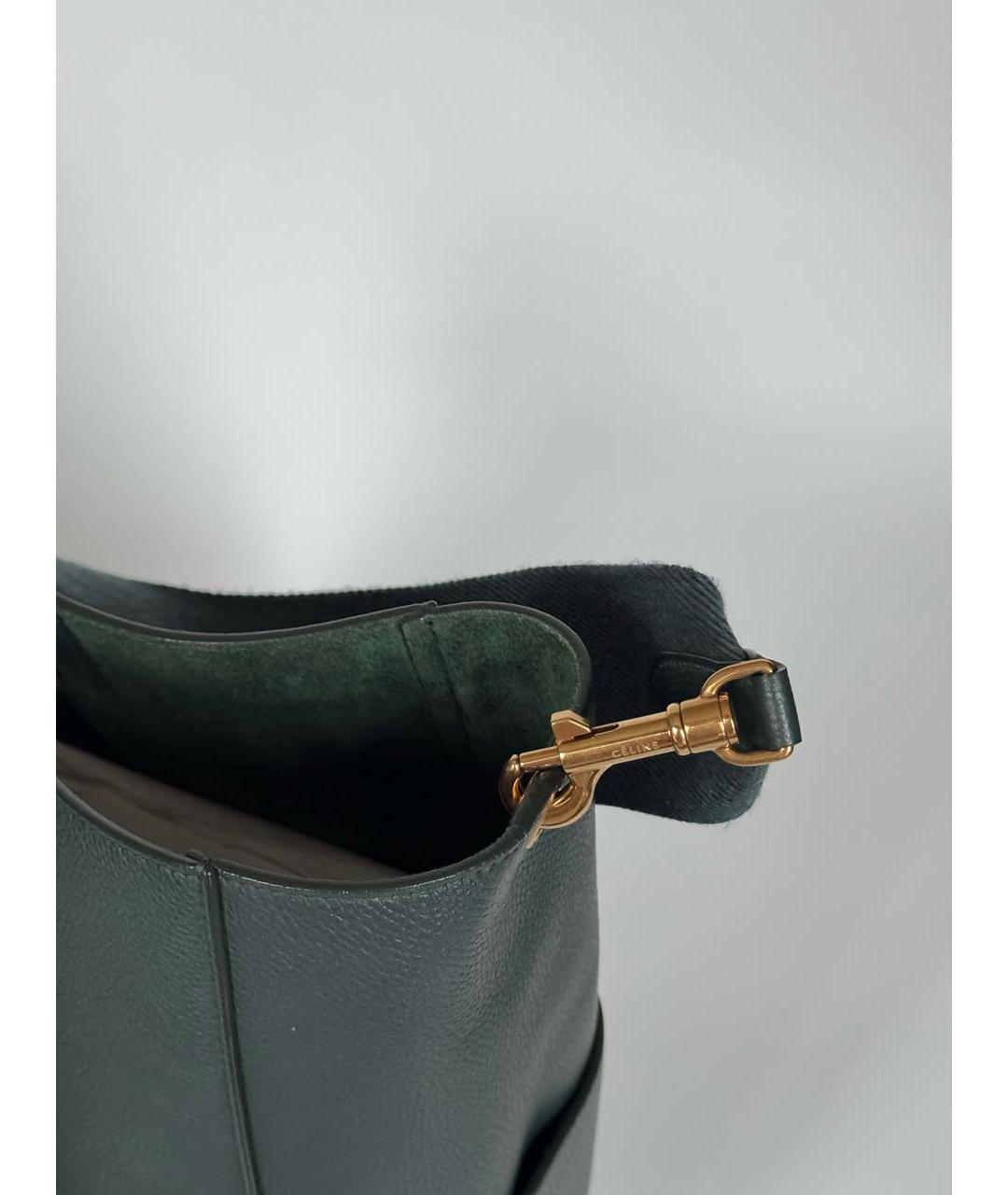 CELINE Зеленая кожаная сумка через плечо, фото 7