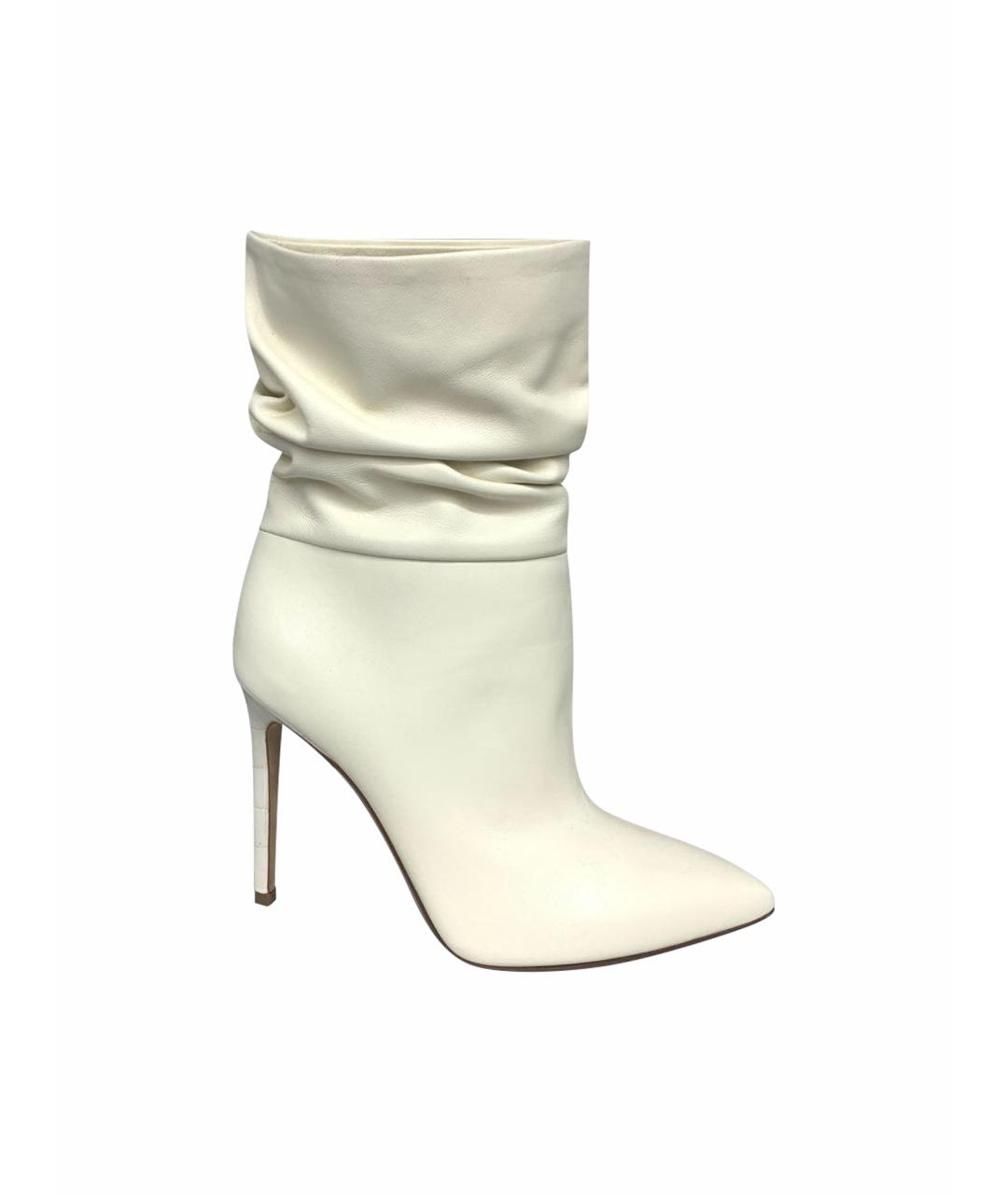 PARIS TEXAS Белые кожаные сапоги, фото 1