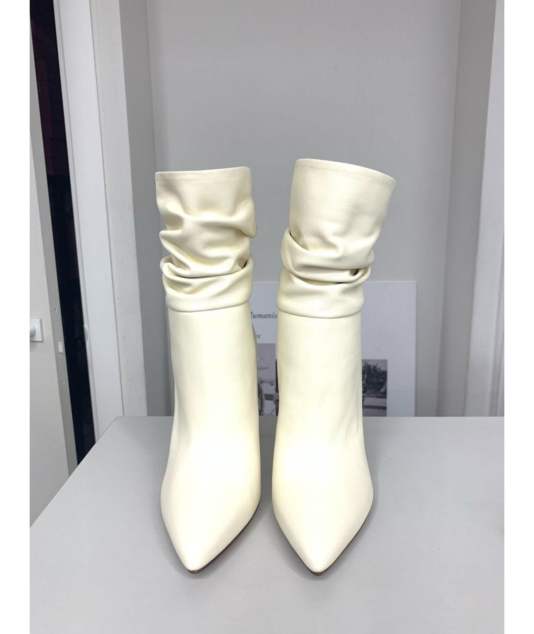 PARIS TEXAS Белые кожаные сапоги, фото 2