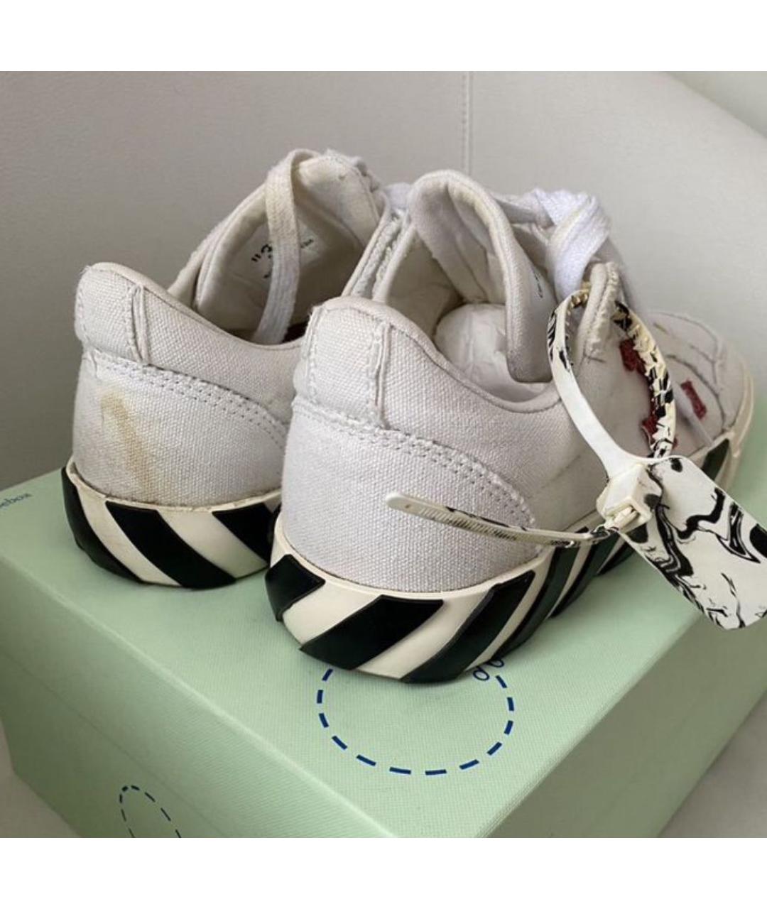 OFF-WHITE Белые текстильные кеды, фото 4