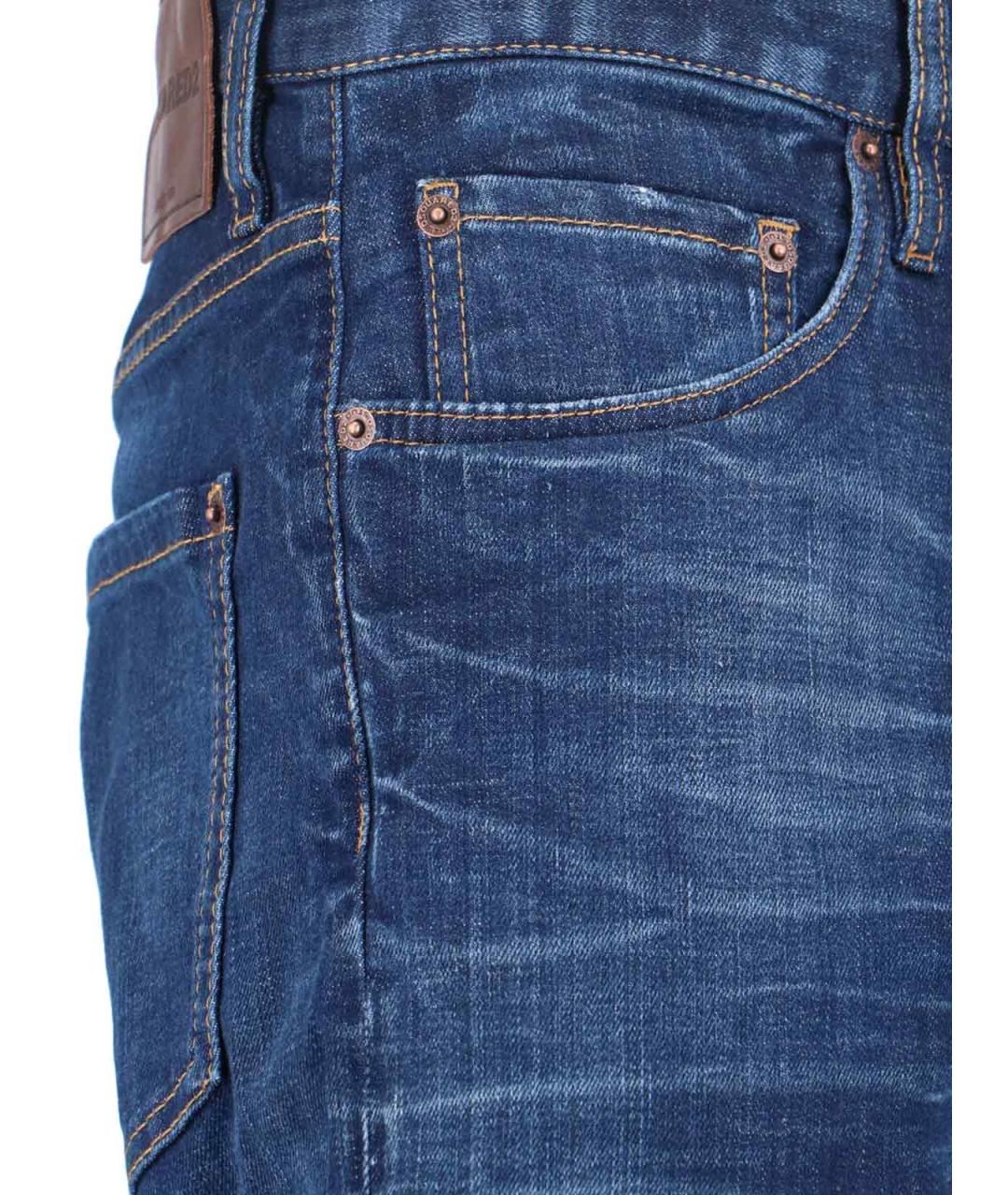 DSQUARED2 Синие хлопковые прямые джинсы, фото 4