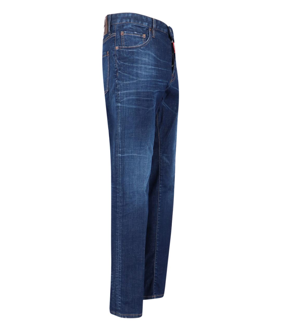 DSQUARED2 Синие хлопковые прямые джинсы, фото 3