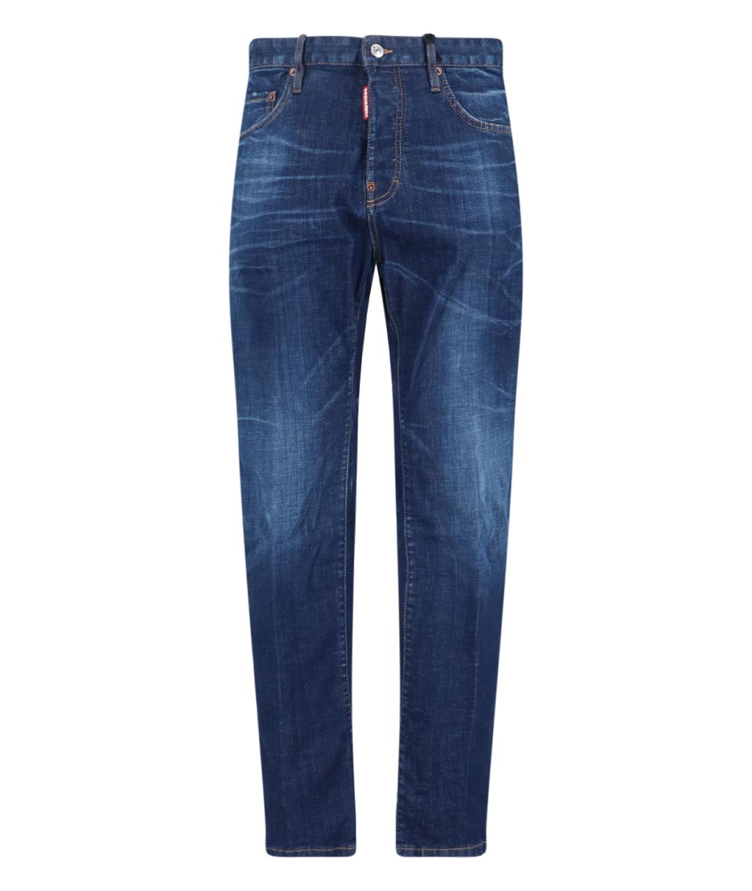 DSQUARED2 Синие хлопковые прямые джинсы, фото 1