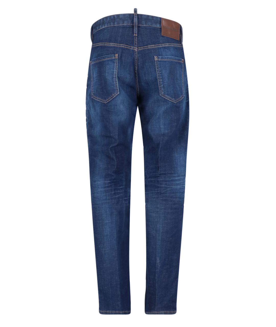 DSQUARED2 Синие хлопковые прямые джинсы, фото 2