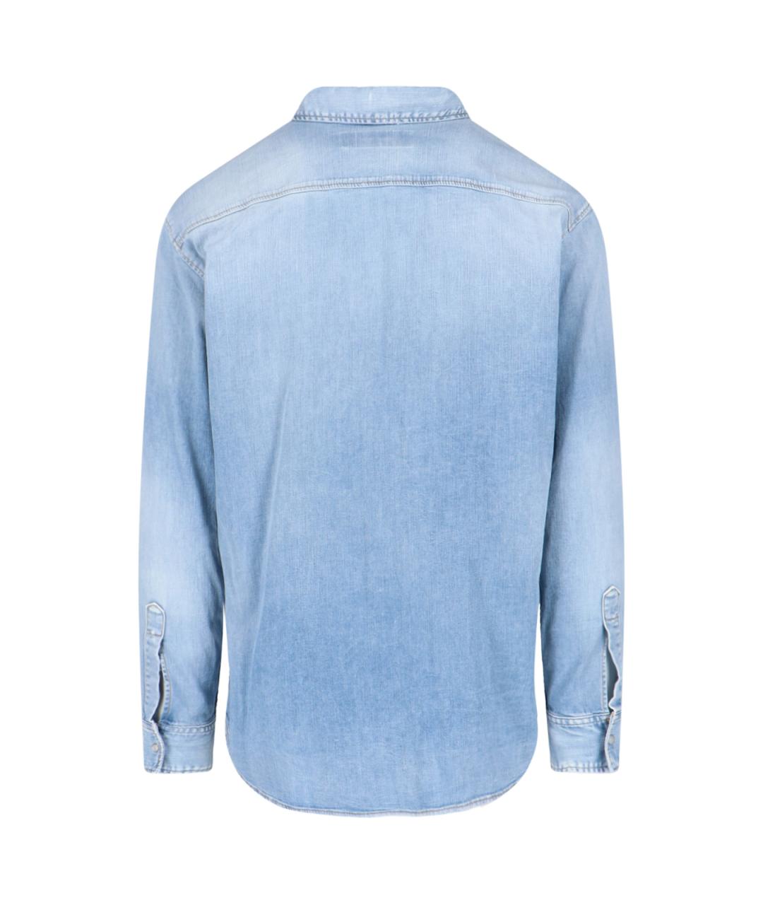 DSQUARED2 Синяя хлопковая кэжуал рубашка, фото 2