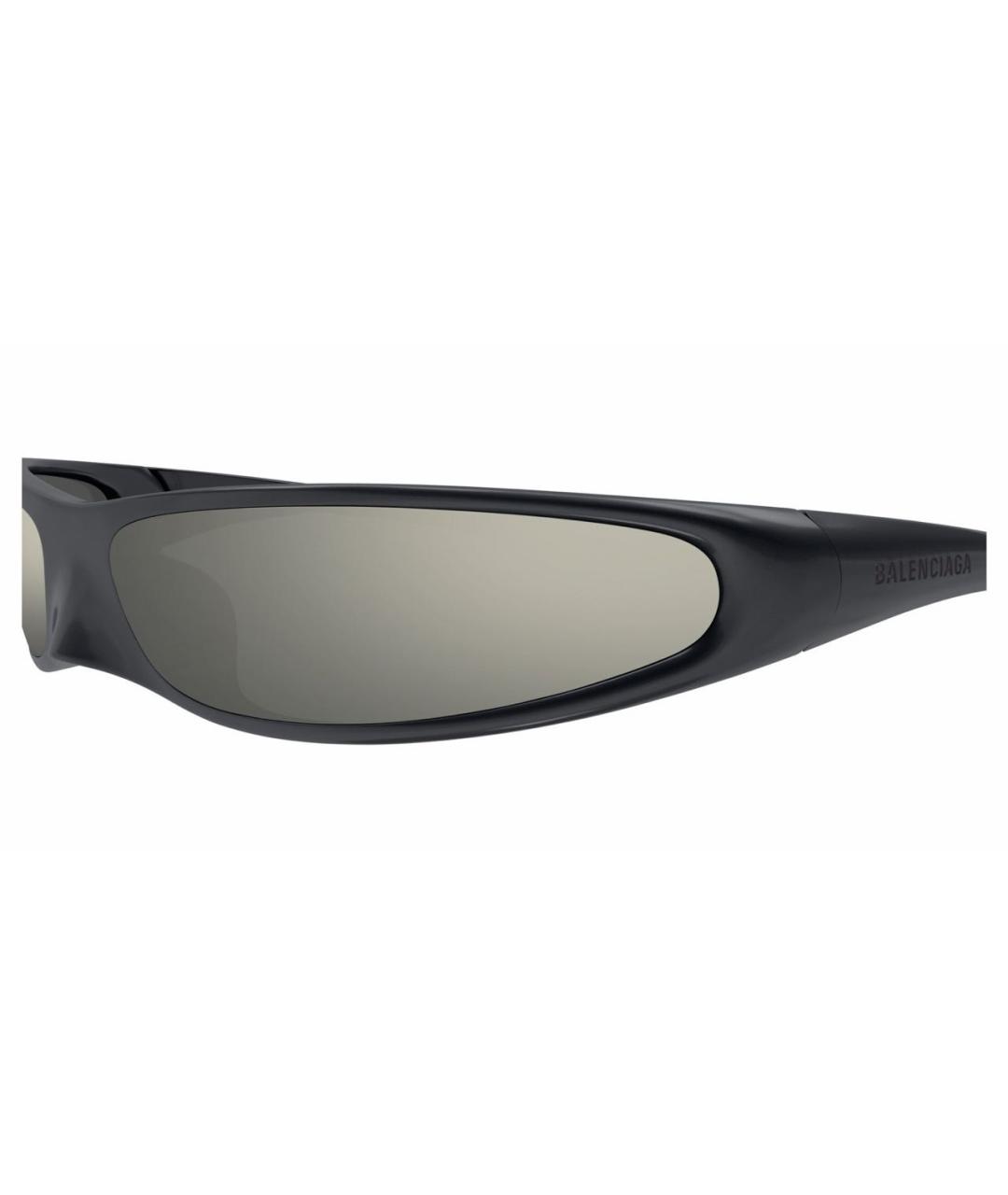 BALENCIAGA Антрацитовые пластиковые солнцезащитные очки, фото 3