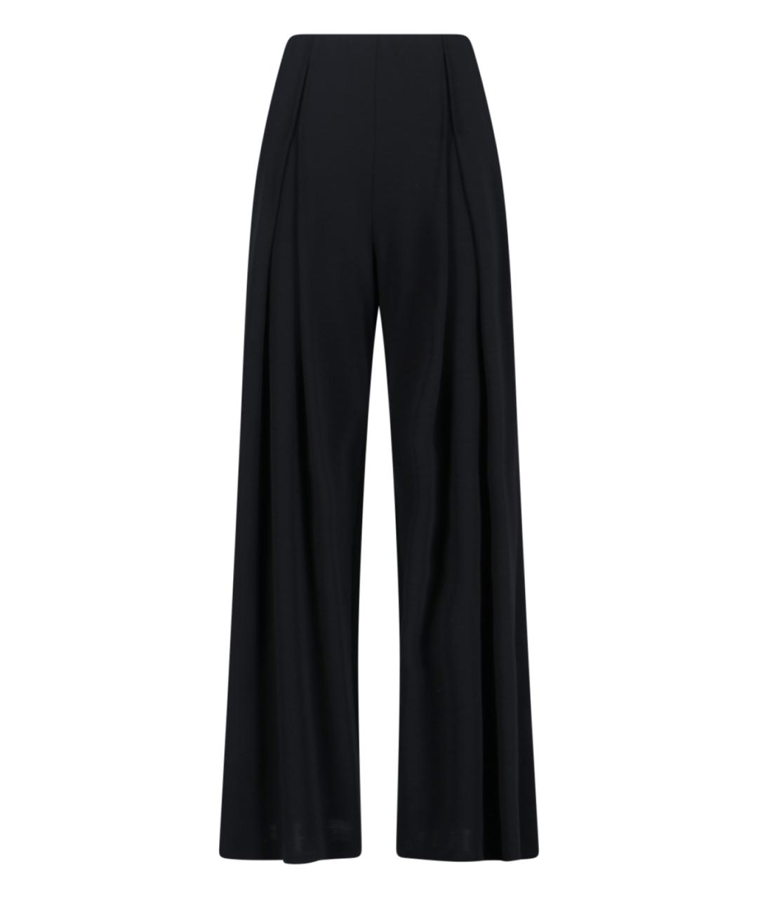 MAX MARA Черные шерстяные прямые брюки, фото 1