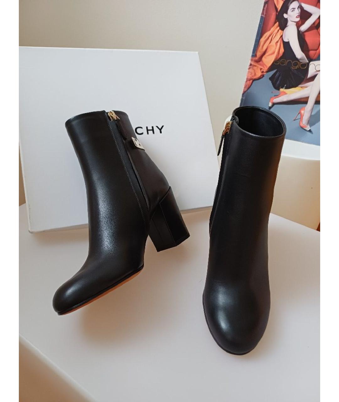 GIVENCHY Черные кожаные ботильоны, фото 5