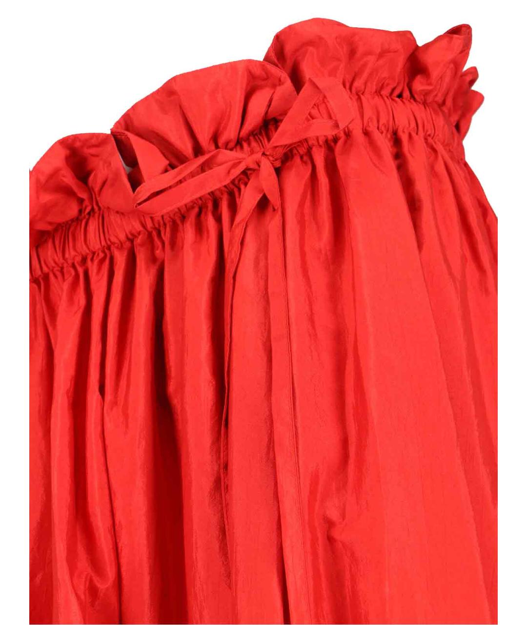 JIL SANDER Красная полиамидовая юбка миди, фото 5