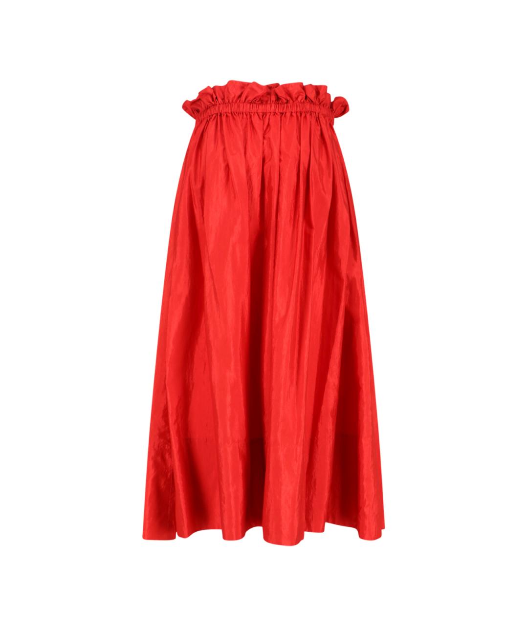 JIL SANDER Красная полиамидовая юбка миди, фото 2