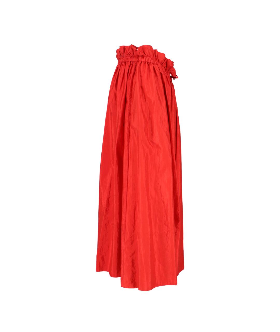 JIL SANDER Красная полиамидовая юбка миди, фото 3