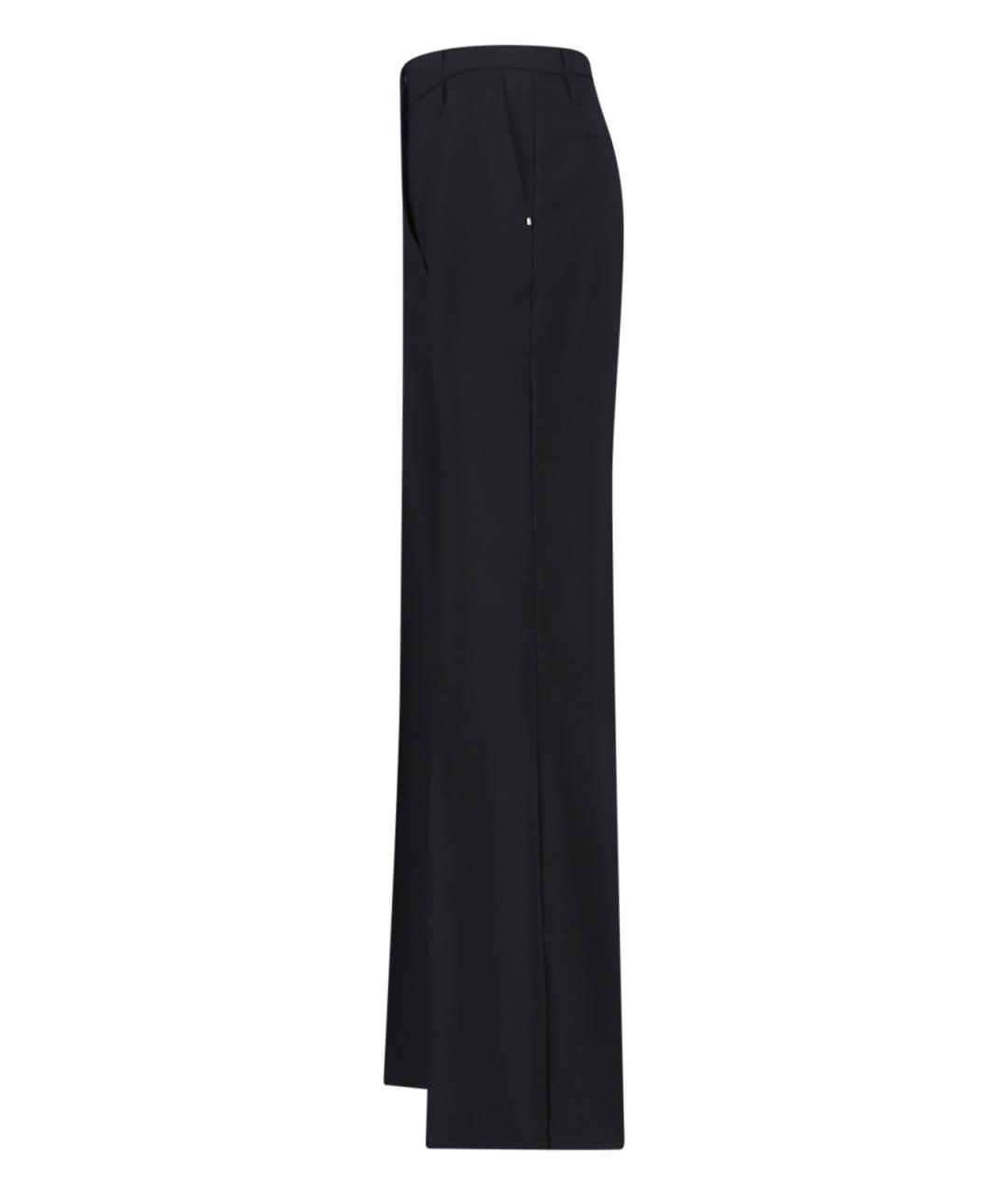 SPORTMAX Черные шерстяные прямые брюки, фото 3