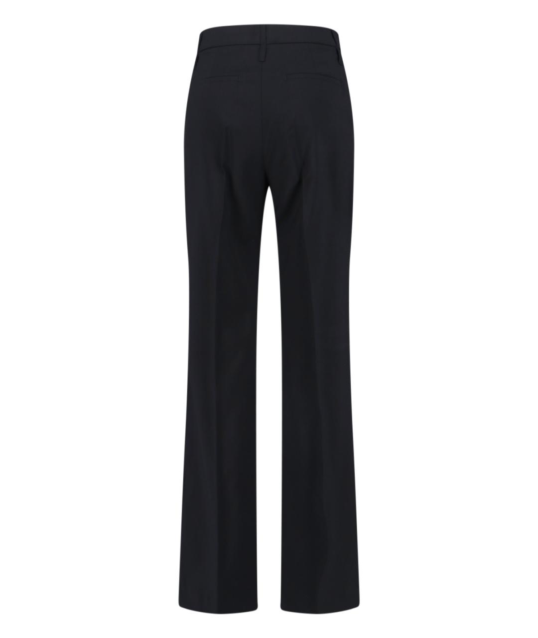 SPORTMAX Черные шерстяные прямые брюки, фото 2