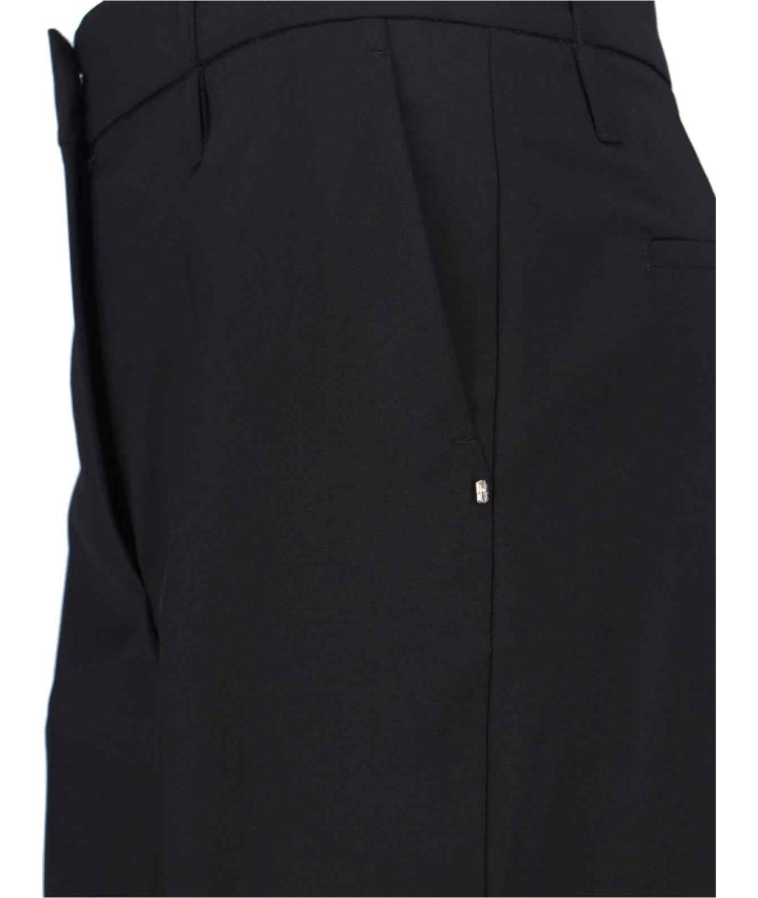 SPORTMAX Черные шерстяные прямые брюки, фото 4