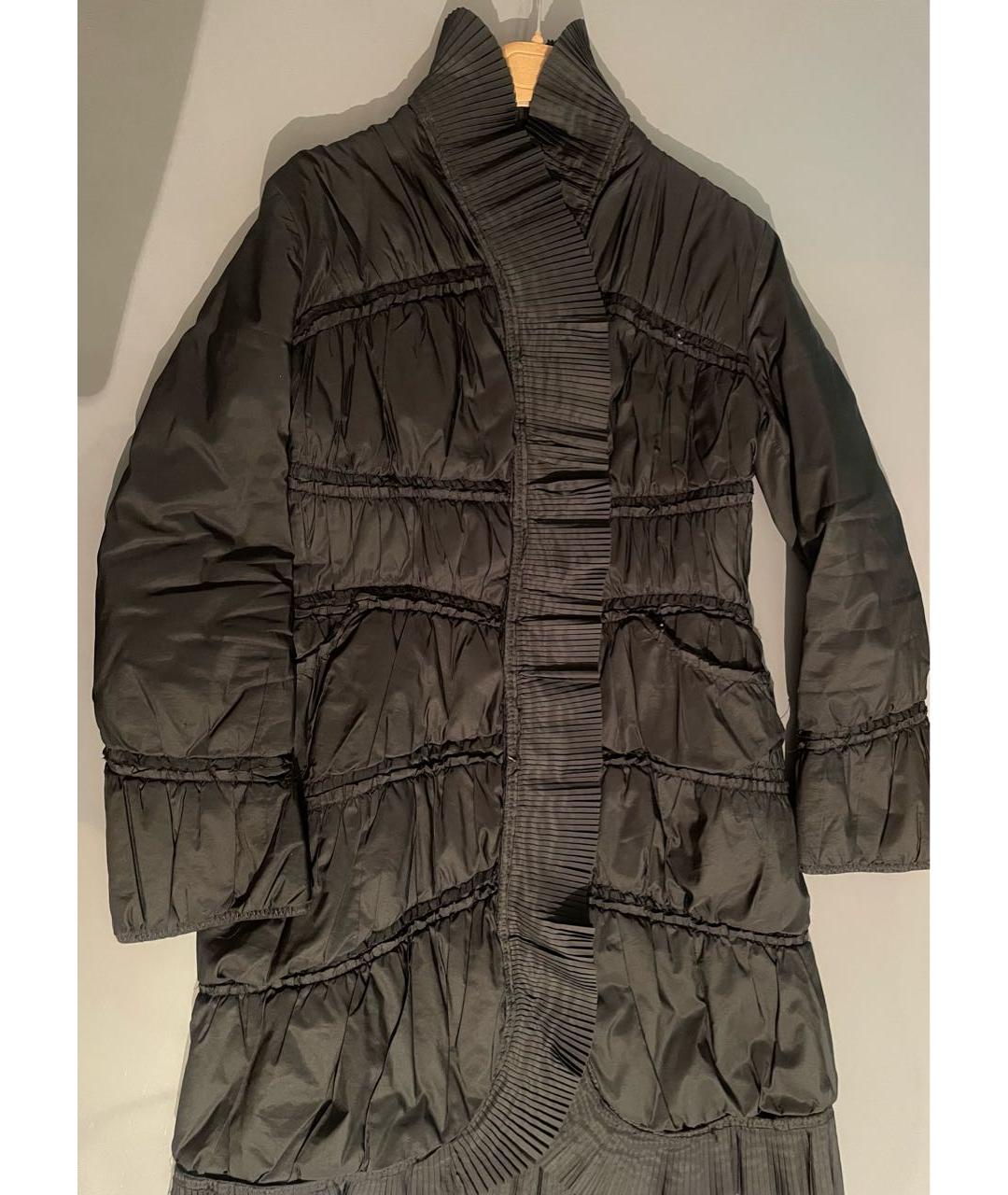 ERMANNO SCERVINO Черное полиэстеровое пальто, фото 6