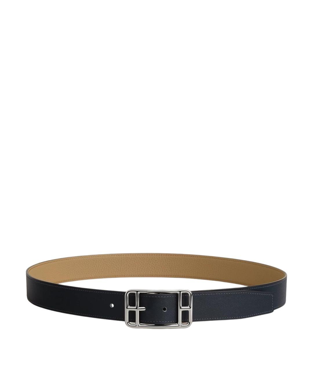 HERMES Темно-синий кожаный ремень, фото 1