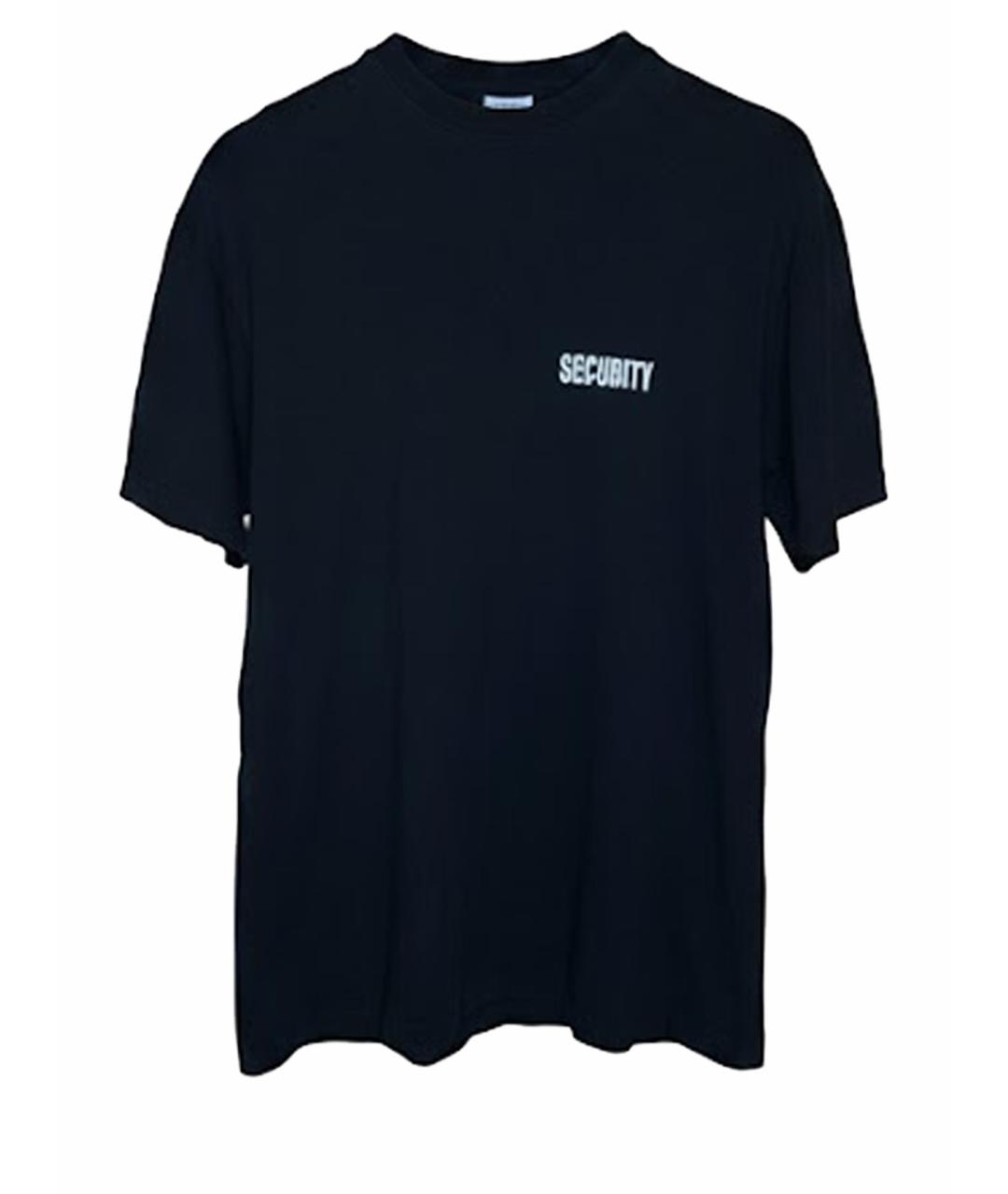 VETEMENTS Черная хлопковая футболка, фото 1