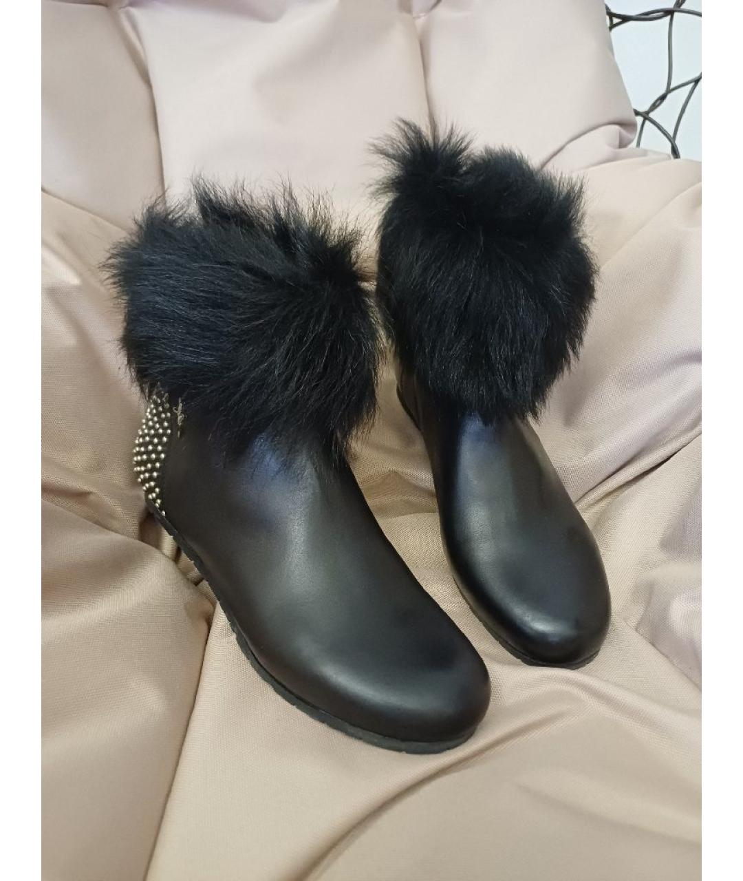 CESARE PACIOTTI Черные кожаные полусапоги, фото 2