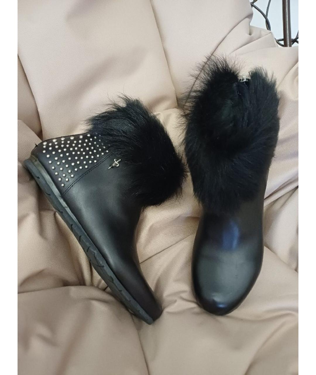 CESARE PACIOTTI Черные кожаные полусапоги, фото 5