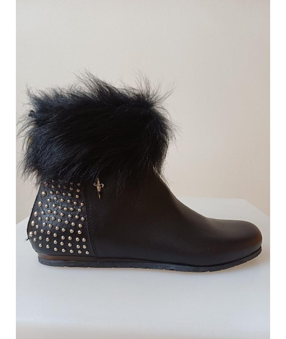 CESARE PACIOTTI Черные кожаные полусапоги, фото 10