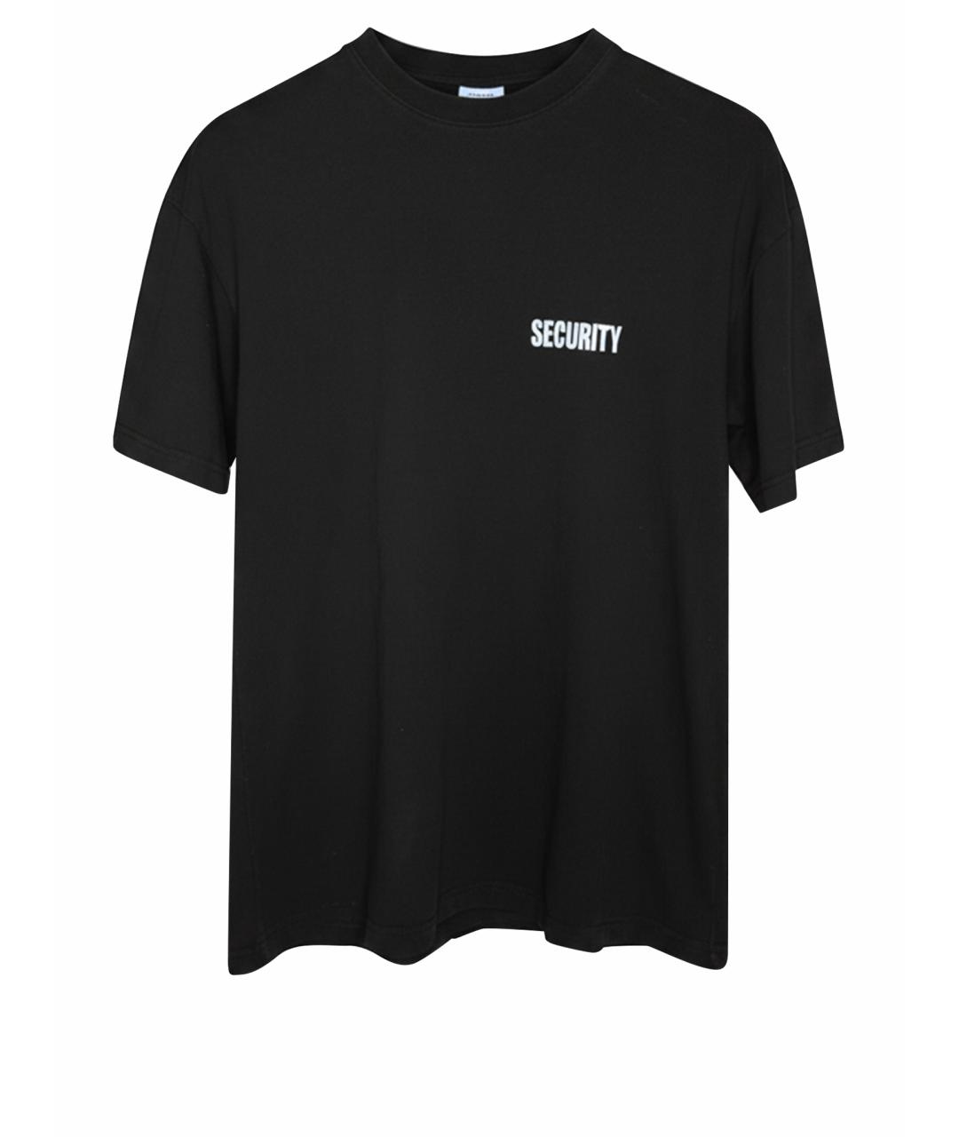 VETEMENTS Черная хлопковая футболка, фото 1