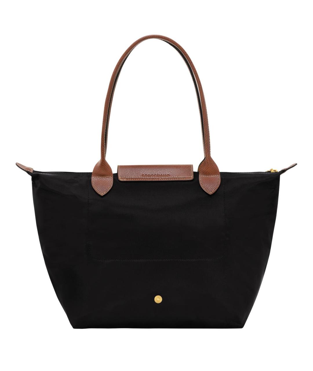 LONGCHAMP Черная кожаная сумка тоут, фото 3