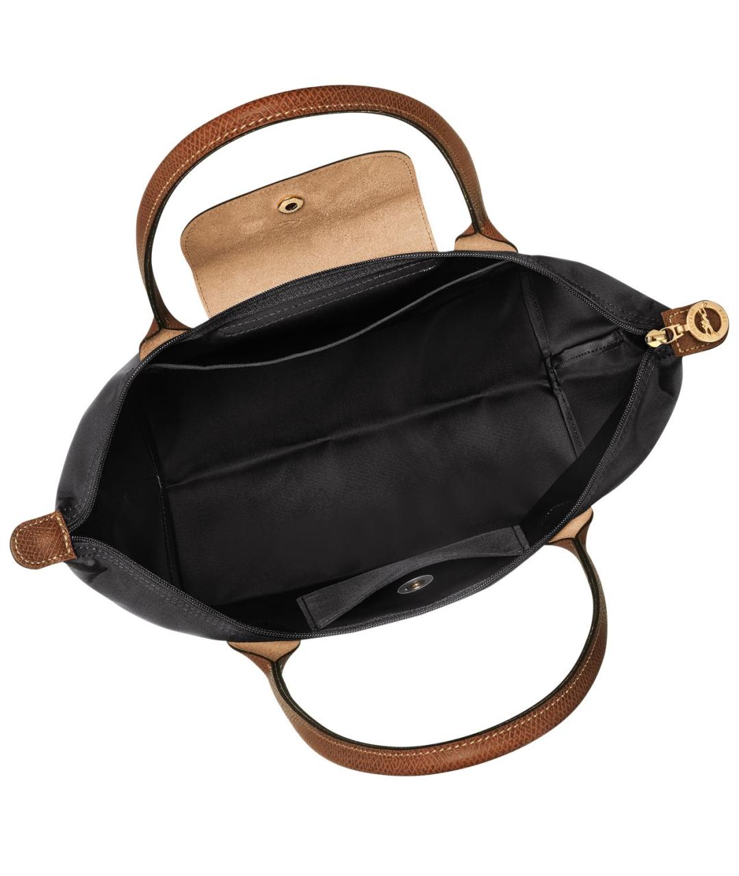 LONGCHAMP Черная кожаная сумка тоут, фото 4