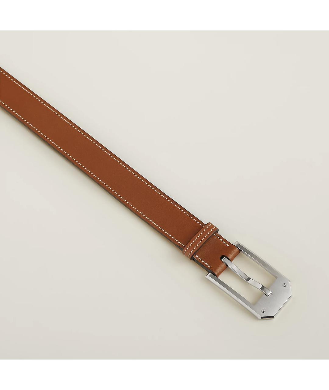 HERMES Коричневый кожаный ремень, фото 2