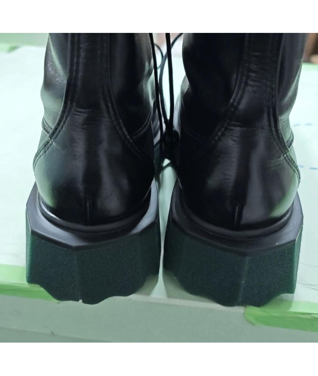 OFF-WHITE Черные кожаные ботинки, фото 4