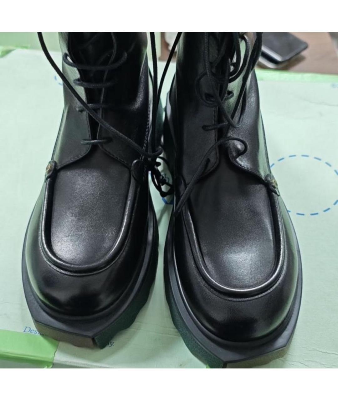 OFF-WHITE Черные кожаные ботинки, фото 3