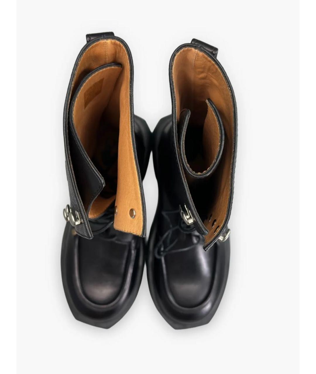 OFF-WHITE Черные кожаные ботинки, фото 2