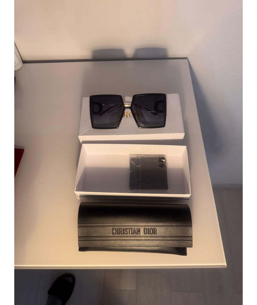 CHRISTIAN DIOR Черные металлические солнцезащитные очки, фото 2