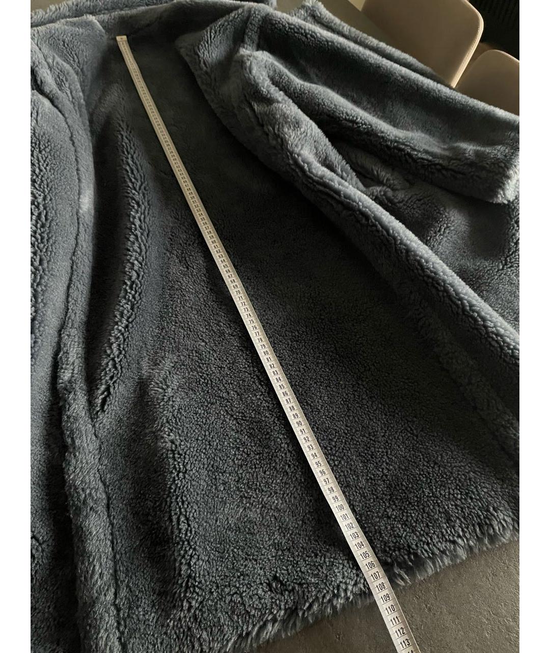 METEO YVES SALOMON Голубая шерстяная шуба, фото 6