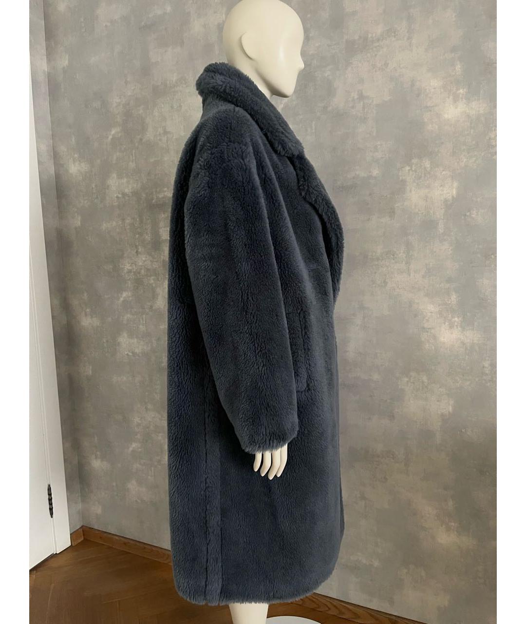 METEO YVES SALOMON Голубая шерстяная шуба, фото 2