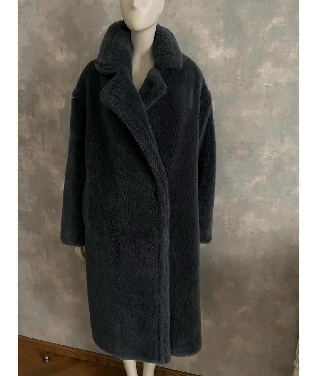 METEO YVES SALOMON Голубая шерстяная шуба, фото 7