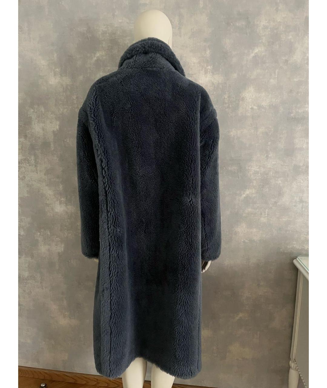 METEO YVES SALOMON Голубая шерстяная шуба, фото 3