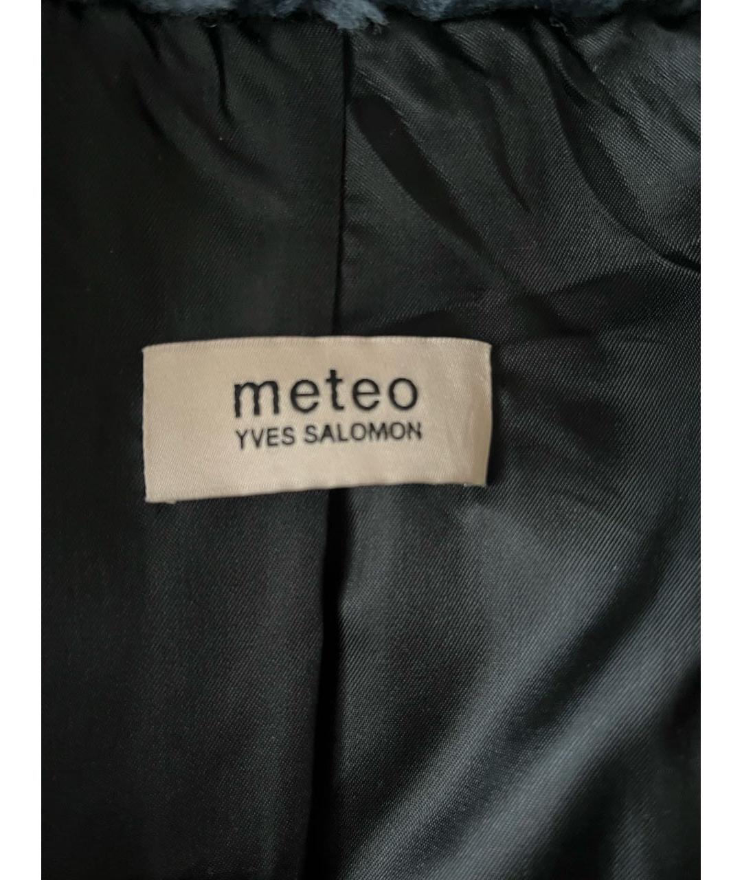 METEO YVES SALOMON Голубая шерстяная шуба, фото 4