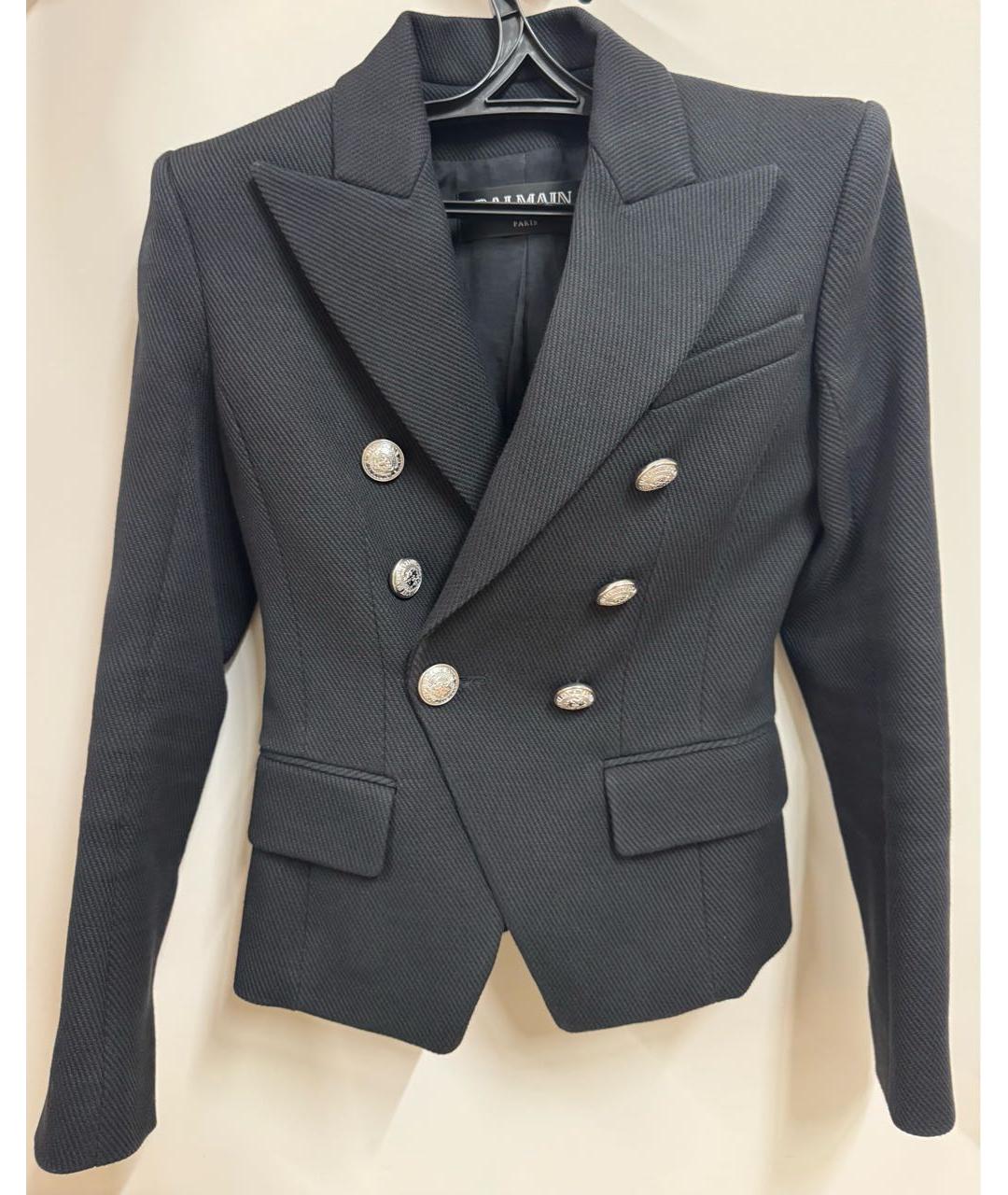 BALMAIN Черный хлопковый жакет/пиджак, фото 7