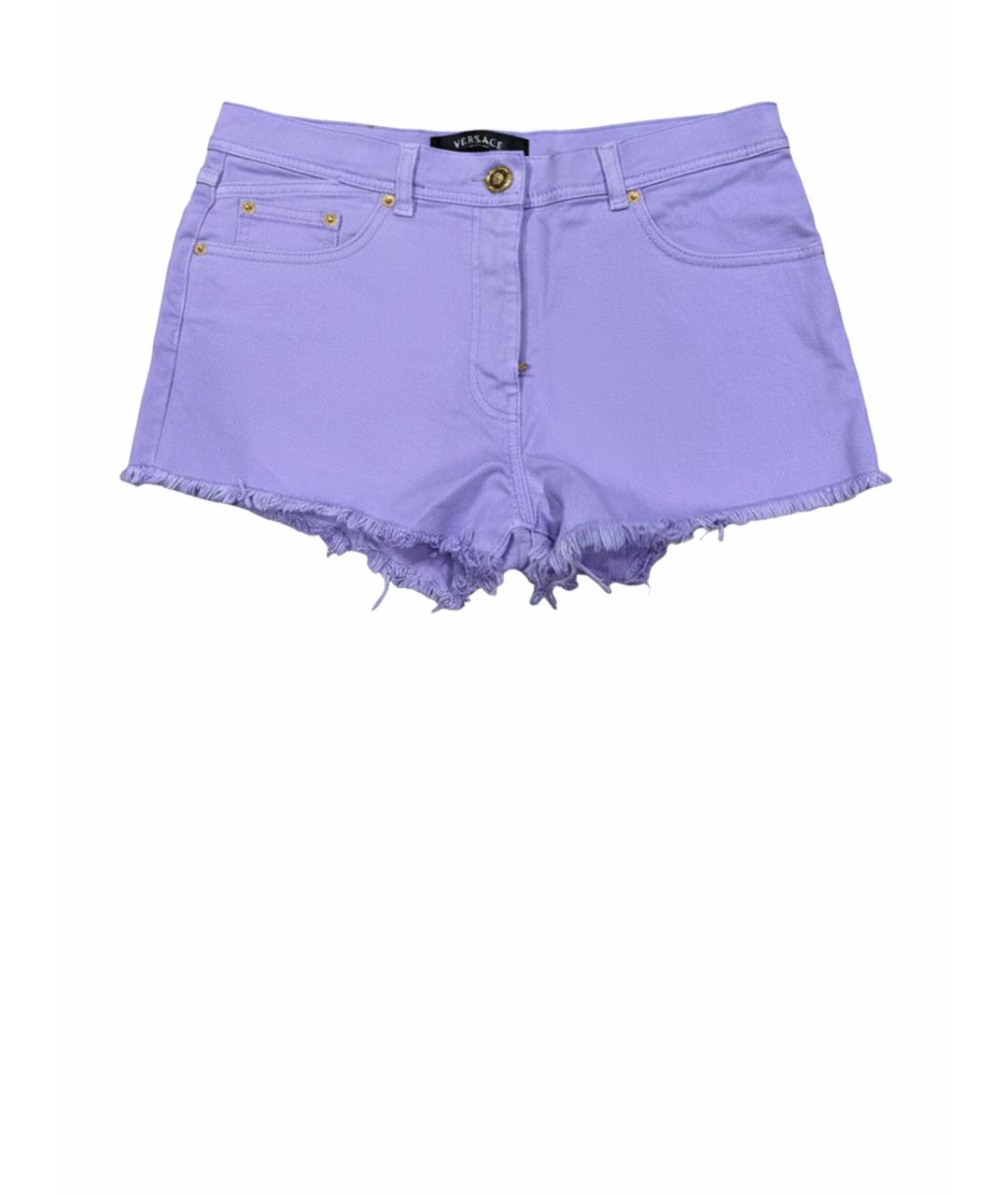 VERSACE Фиолетовые деним шорты, фото 1