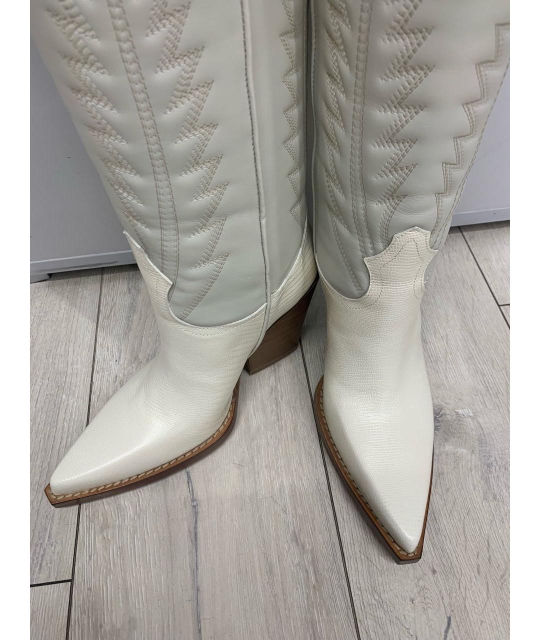 PARIS TEXAS Бежевые кожаные сапоги, фото 3