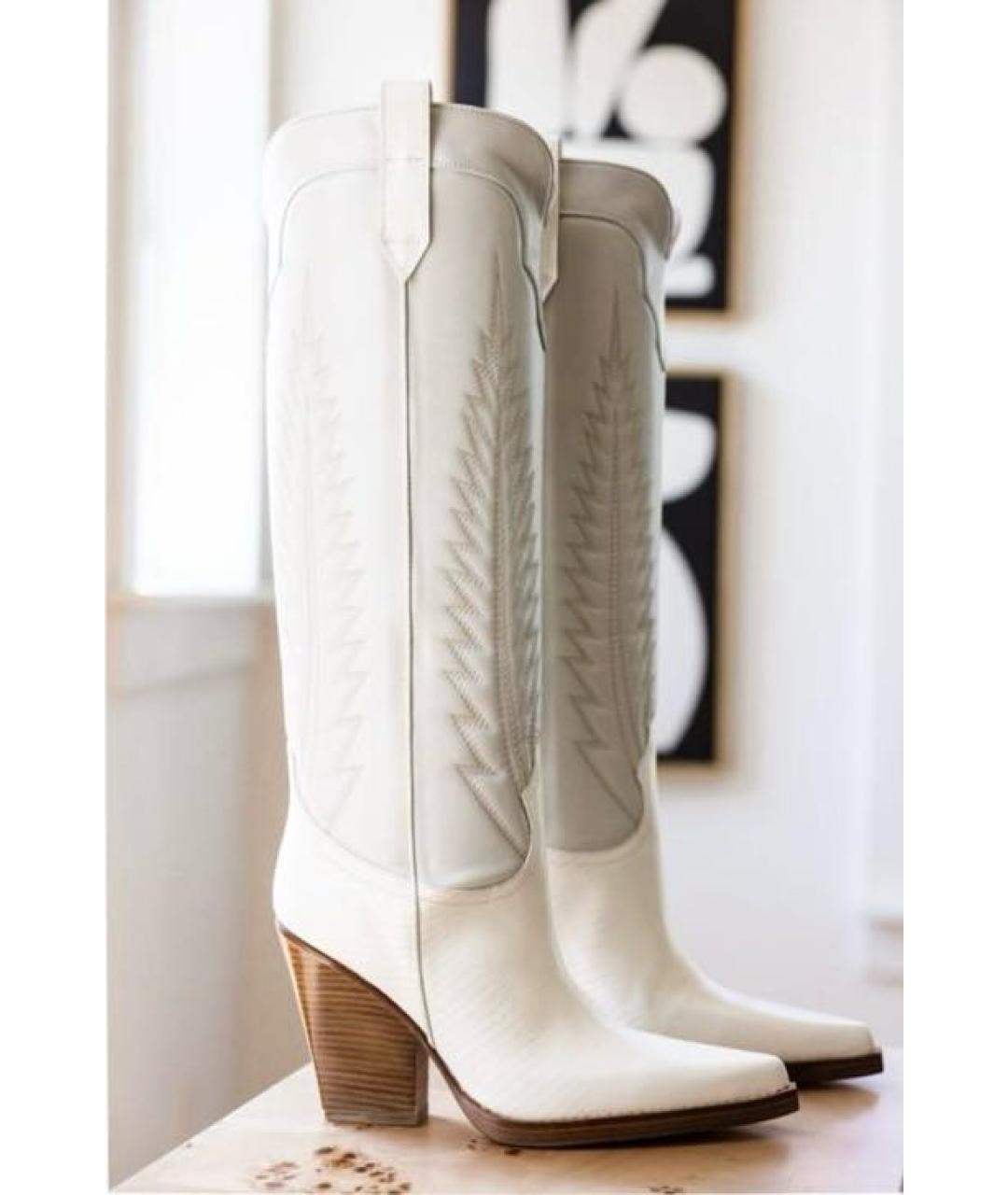 PARIS TEXAS Бежевые кожаные сапоги, фото 6