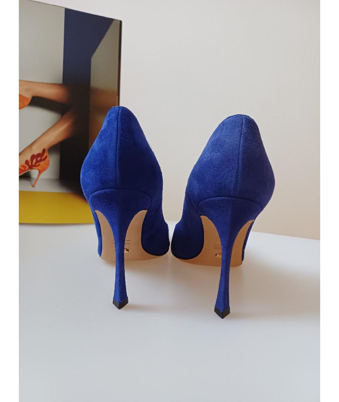 SERGIO ROSSI Синие замшевые туфли, фото 8