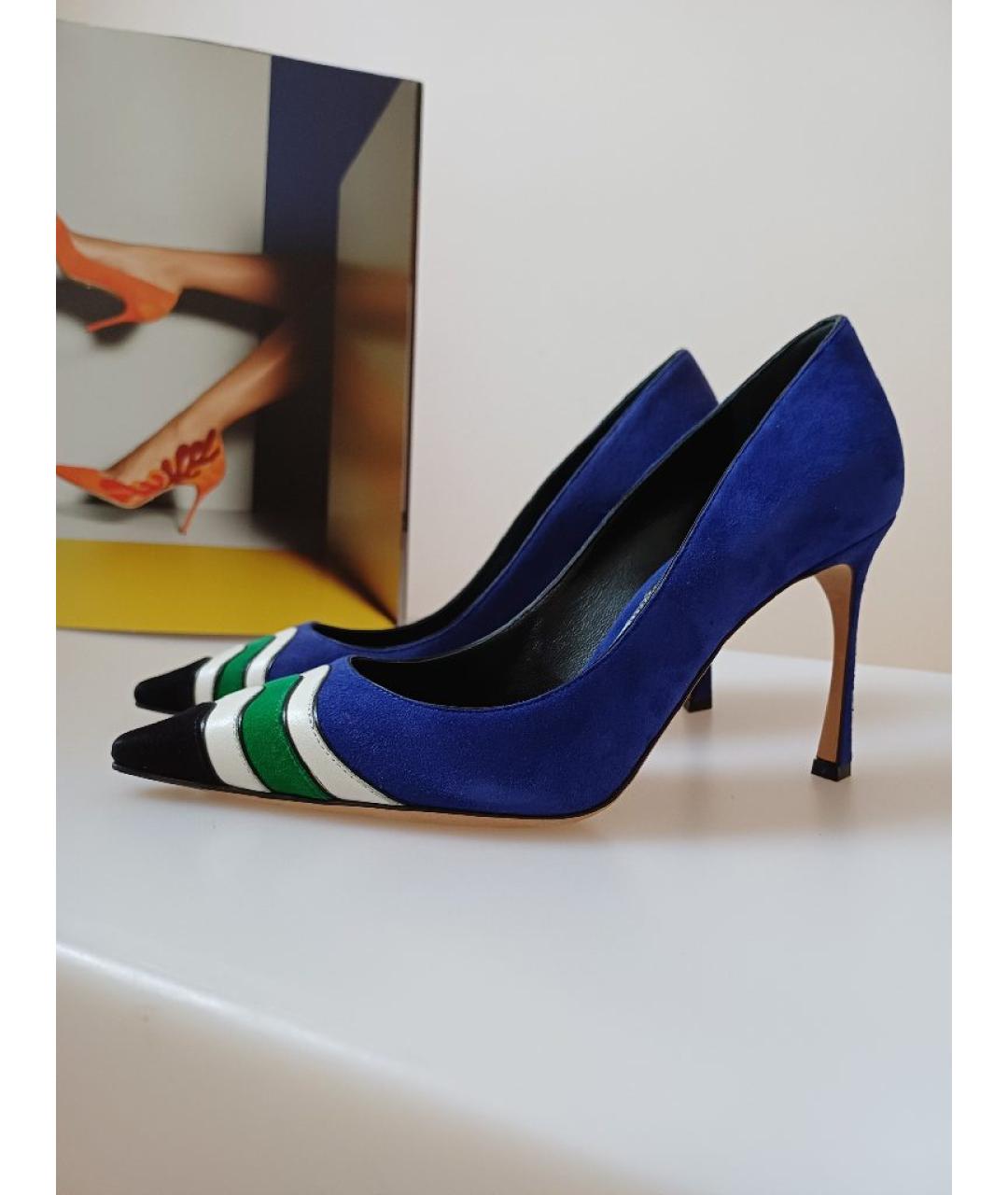 SERGIO ROSSI Синие замшевые туфли, фото 2