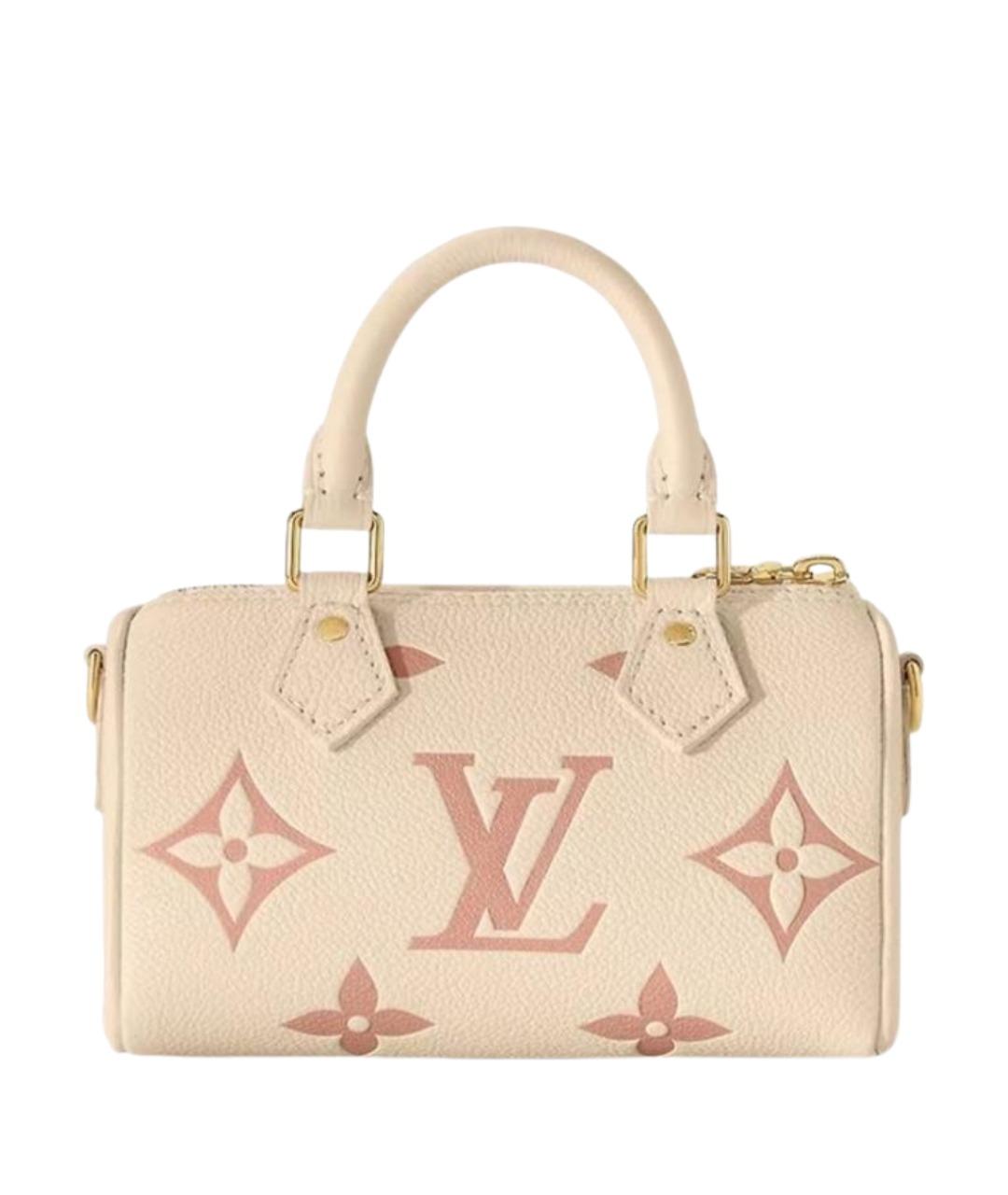 LOUIS VUITTON Бежевая кожаная сумка с короткими ручками, фото 1