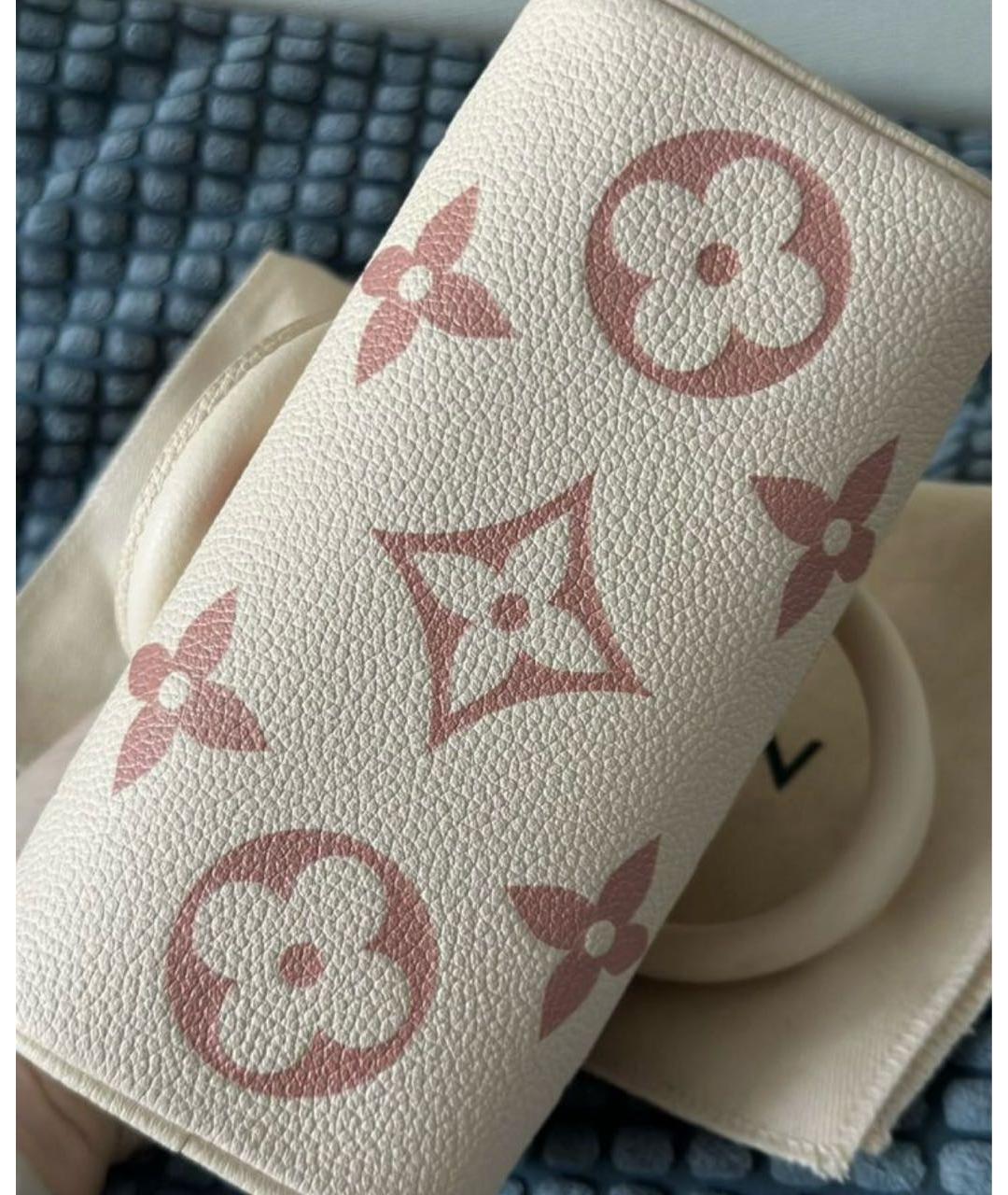 LOUIS VUITTON Бежевая кожаная сумка с короткими ручками, фото 4